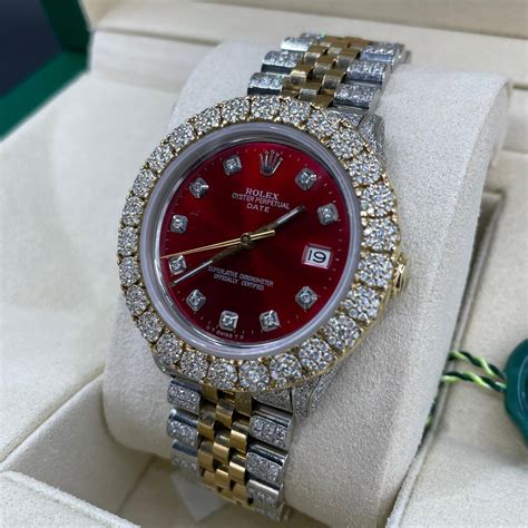 bust down rolex red face|rolex datejust bust down.